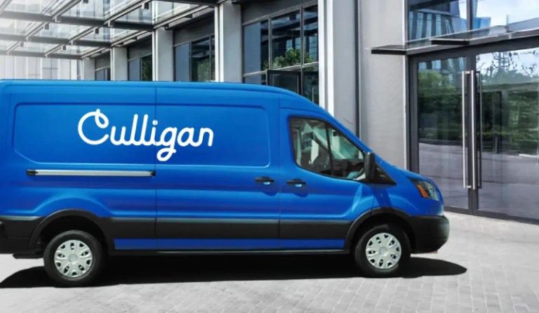 Azure blue culligan service van